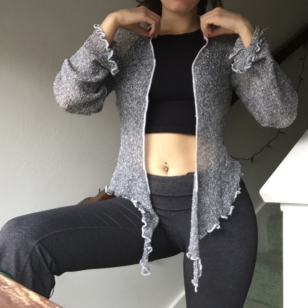 Vintage Grey Mesh Sweater